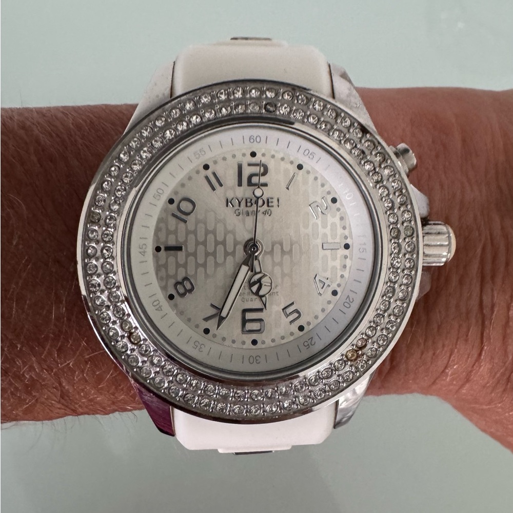 Kyboe! Silver and White Watch